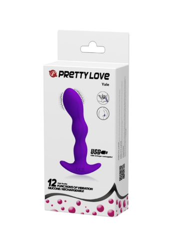 PRETTY LOVE - MASAJEADOR ANAL 12 MODOS VIBRACIÓN LILA