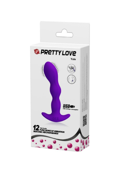 PRETTY LOVE - MASAJEADOR ANAL 12 MODOS VIBRACIÓN LILA