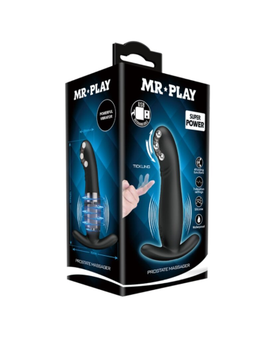 MR PLAY - MASAJEADOR DE PROSTATA NEGRO RECARGABLE