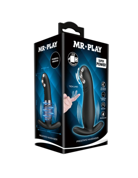 MR PLAY - MASAJEADOR DE PROSTATA NEGRO RECARGABLE