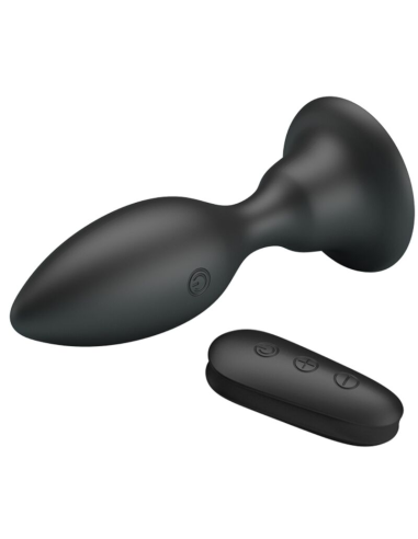 MR PLAY - PLUG ANAL CON VIBRACIÓN NEGRO CONTROL REMOTO