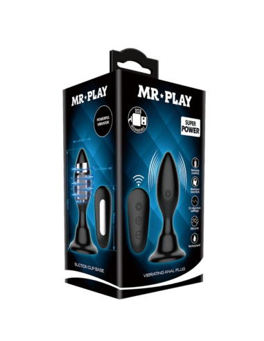 MR PLAY - PLUG ANAL CON VIBRACIÓN NEGRO CONTROL REMOTO