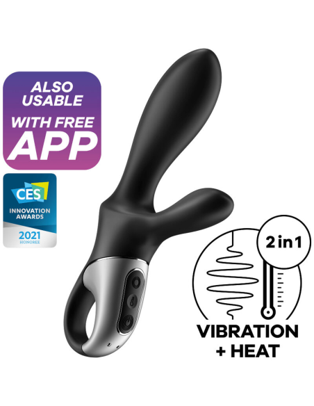 SATISFYER - HEAT CLIMAX VIBRADOR ANAL APP NEGRO