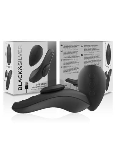 BLACKandSILVER - PRESTON PANTIE MAGNÉTICO VIBRADOR SILICONA REMOTO