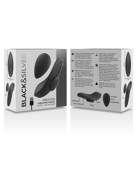 BLACKandSILVER - PRESTON PANTIE MAGNÉTICO VIBRADOR SILICONA REMOTO