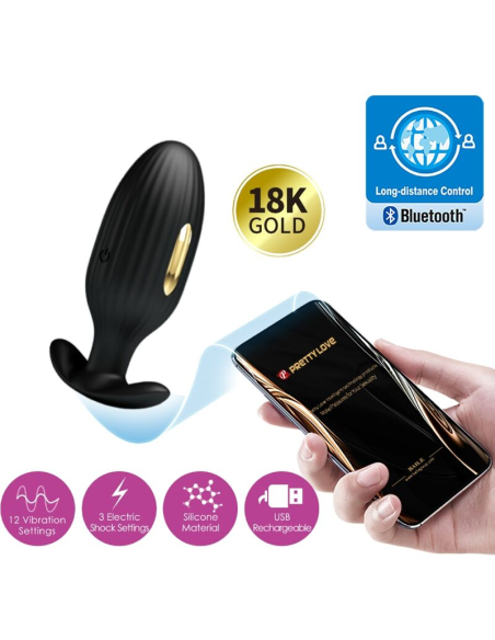 PRETTY LOVE - JEFFERSON PLUG ANAL CONTROLADO POR APP NEGRO