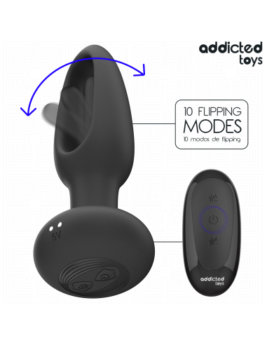 ADDICTED TOYS - PLUG ANAL CON LENGUA VIBRADORA Y CONTROL REMOTO