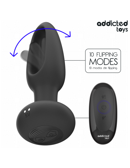 ADDICTED TOYS - PLUG ANAL CON LENGUA VIBRADORA Y CONTROL REMOTO