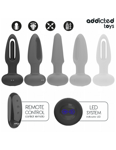 ADDICTED TOYS - PLUG ANAL CON LENGUA VIBRADORA Y CONTROL REMOTO