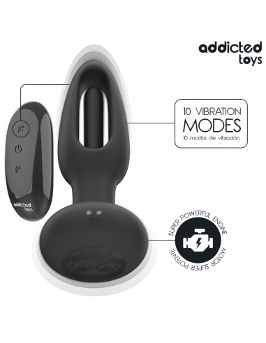 ADDICTED TOYS - PLUG ANAL CON LENGUA VIBRADORA Y CONTROL REMOTO