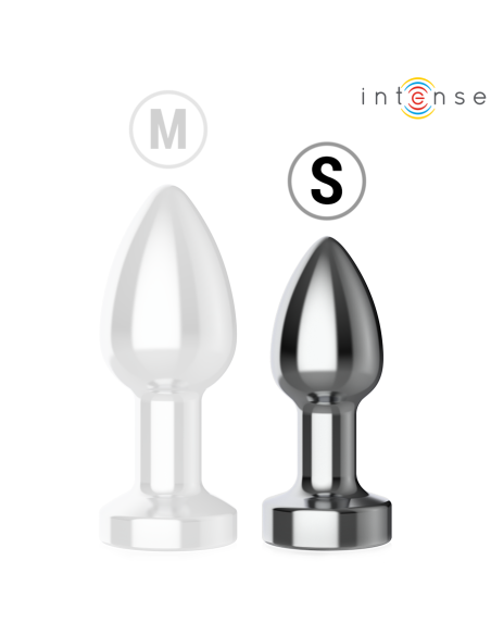 INTENSE - PLUG ANAL TALLA S DE METAL VIBRADOR CON LUCES LED MULTICOLOR Y CONTROL REMOTO
