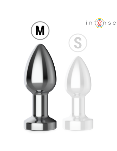 INTENSE - PLUG ANAL TALLA M DE METAL VIBRADOR CON LUCES LED MULTICOLOR Y CONTROL REMOTO