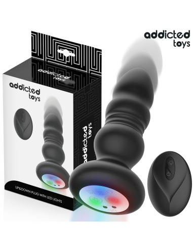 ADDICTED TOYS - PLUG ANAL VIBRADOR THRUSTING Y LUZ LED CONTROL REMOTO