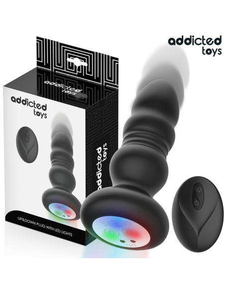 ADDICTED TOYS - PLUG ANAL VIBRADOR THRUSTING Y LUZ LED CONTROL REMOTO