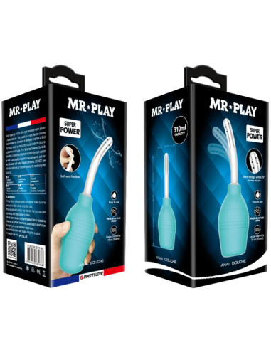 MR PLAY - PERA ANAL DUCHA DE GOMA AZUL