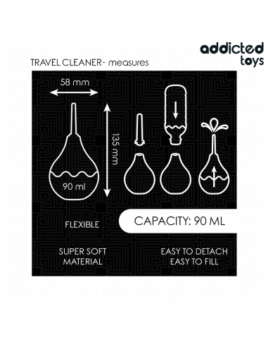 ADDICTED TOYS - LIMPIADOR ANAL DE VIAJE TALLA S 90 ML