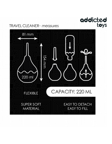 ADDICTED TOYS - LIMPIADOR ANAL DE VIAJE TALLA L 220 ML
