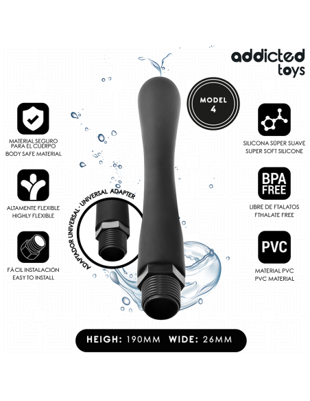 ADDICTED TOYS - LIMPIADOR ANAL CON ADAPTADOR UNIVERSAL MODELO 4