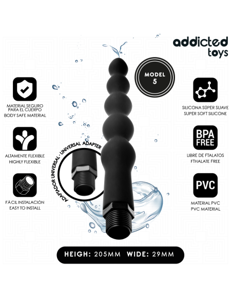 ADDICTED TOYS - LIMPIADOR ANAL CON ADAPTADOR UNIVERSAL MODELO 5