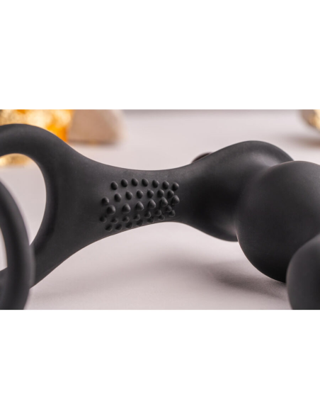 ROCKS- OFF - RO- ZEN RRO PLUG ANAL CON ANILLO VIBRADOR PARA EL PENE NEGRO