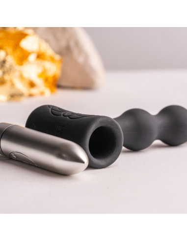 ROCKS- OFF - PETITE SENSATIONS PEARLS PLUG ANAL VIBRADOR NEGRO