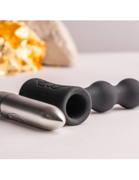 ROCKS- OFF - PETITE SENSATIONS PEARLS PLUG ANAL VIBRADOR NEGRO