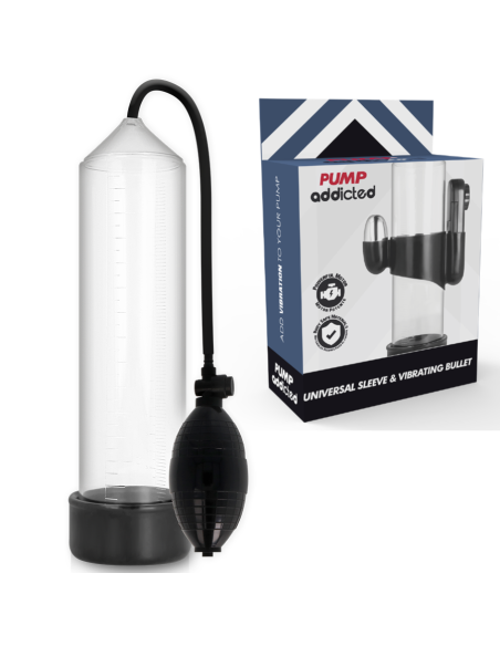 PUMP ADDICTED - BOMBA ERECCIÓN RX3 TRANSPARENTE CON VIBRADOR