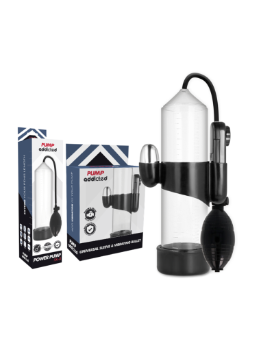 PUMP ADDICTED - BOMBA ERECCIÓN RX3 TRANSPARENTE CON VIBRADOR