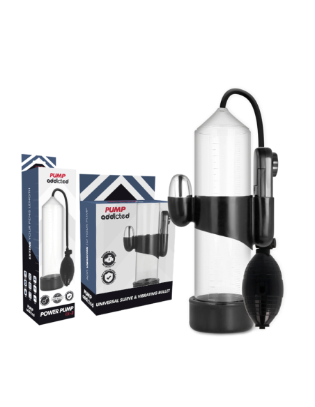 PUMP ADDICTED - BOMBA ERECCIÓN RX3 TRANSPARENTE CON VIBRADOR