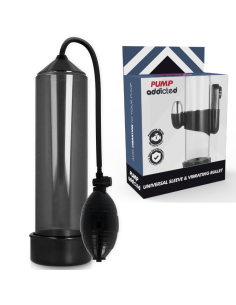 PUMP ADDICTED - BOMBA ERECCIÓN RX3 NEGRO CON VIBRADOR
