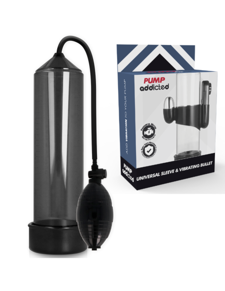 PUMP ADDICTED - BOMBA ERECCIÓN RX3 NEGRO CON VIBRADOR