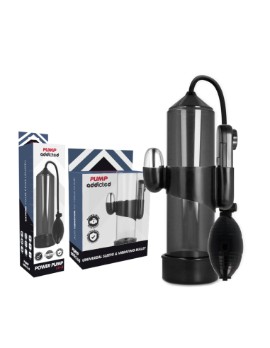 PUMP ADDICTED - BOMBA ERECCIÓN RX3 NEGRO CON VIBRADOR