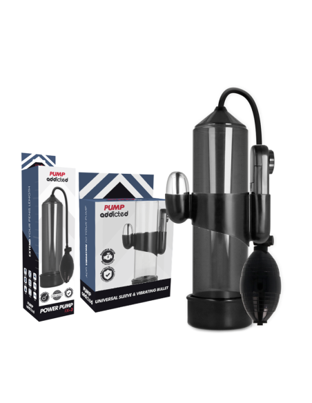 PUMP ADDICTED - BOMBA ERECCIÓN RX3 NEGRO CON VIBRADOR