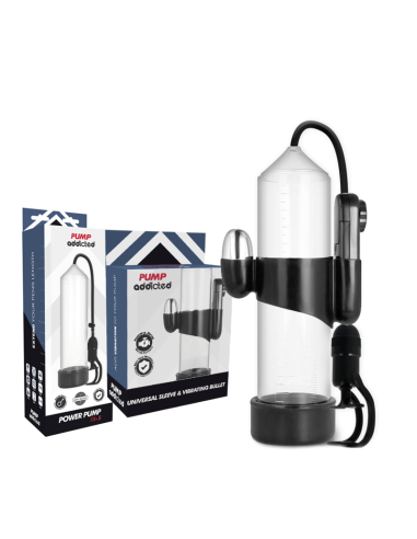 PUMP ADDICTED - BOMBA ERECCIÓN RX5 TRANSPARENTE CON VIBRADOR