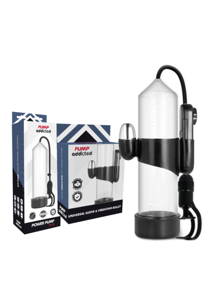 PUMP ADDICTED - BOMBA ERECCIÓN RX5 TRANSPARENTE CON VIBRADOR