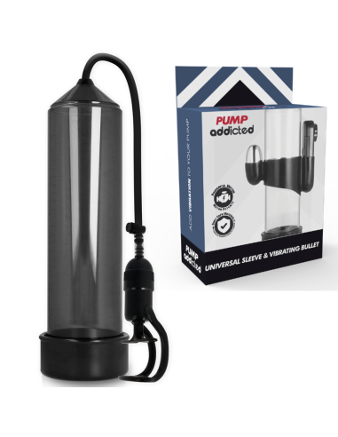 PUMP ADDICTED - BOMBA ERECCIÓN RX5 NEGRO CON VIBRADOR