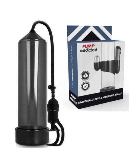 PUMP ADDICTED - BOMBA ERECCIÓN RX5 NEGRO CON VIBRADOR