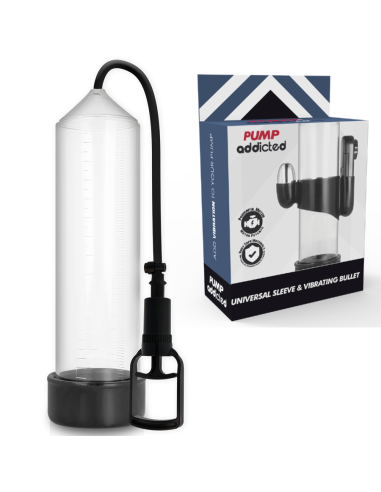 PUMP ADDICTED - BOMBA ERECCIÓN RX7 TRANSPARENTE CON VIBRADOR