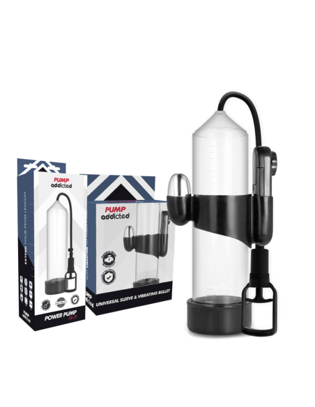 PUMP ADDICTED - BOMBA ERECCIÓN RX7 TRANSPARENTE CON VIBRADOR