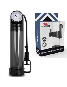 PUMP ADDICTED - BOMBA ERECCIÓN RX9 NEGRO CON VIBRADOR
