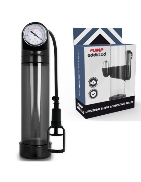 PUMP ADDICTED - BOMBA ERECCIÓN RX9 NEGRO CON VIBRADOR