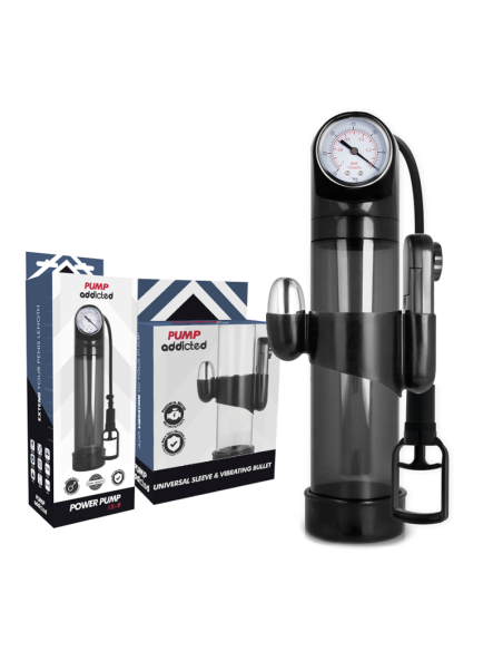 PUMP ADDICTED - BOMBA ERECCIÓN RX9 NEGRO CON VIBRADOR
