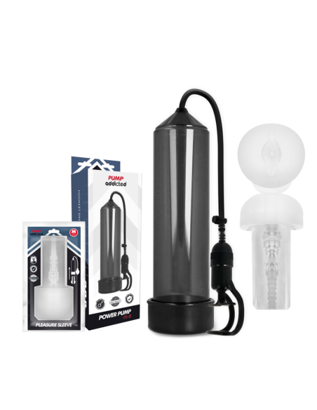 PUMP ADDICTED - BOMBA ERECCIÓN RX5 BLACK CON MASTURBADOR