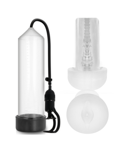 PUMP ADDICTED - BOMBA ERECCIÓN RX5 TRANSPARENTE CON MASTURBADOR