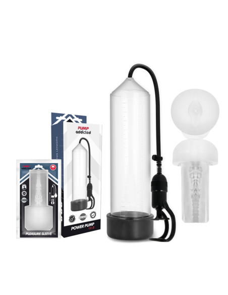 PUMP ADDICTED - BOMBA ERECCIÓN RX5 TRANSPARENTE CON MASTURBADOR