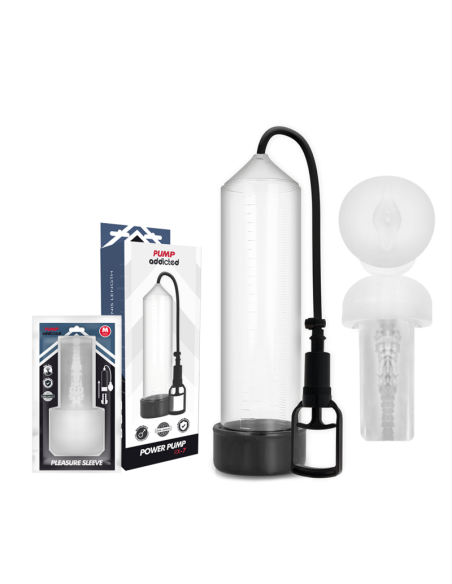 PUMP ADDICTED - BOMBA ERECCIÓN RX7 TRANSPARENTE CON MASTURBADOR