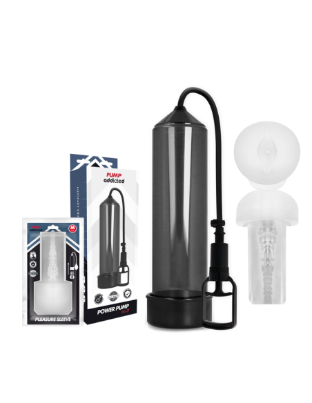 PUMP ADDICTED - BOMBA ERECCIÓN RX7 NEGRO CON MASTURBADOR