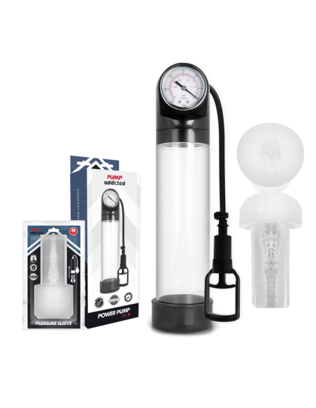 PUMP ADDICTED - BOMBA ERECCIÓN RX9 TRANSPARENTE CON MASTURBADOR