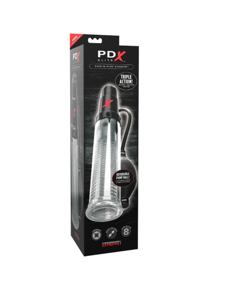 PDX ELITE - BOMBA DE SUCCIONADOR MASTURBADORA CON VIBRACIÓN SUCK N PUMP STROKER