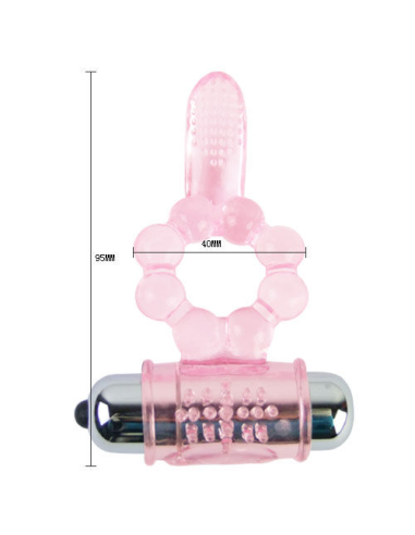 BAILE - ANILLO SILICONA 10 RITMOS LENGUA CON VIBRACIÓN ROSA